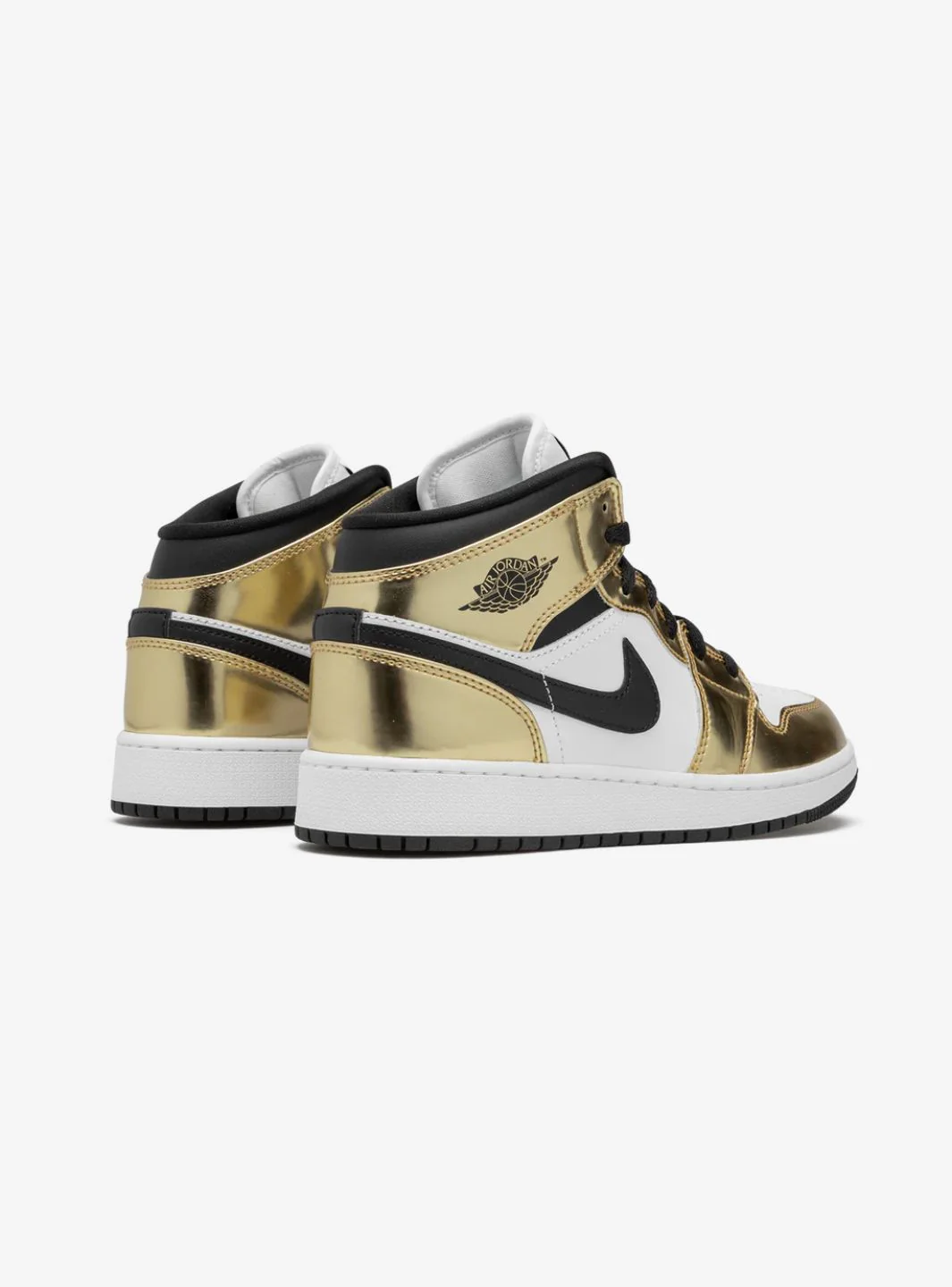 Air Jordan 1 Mid Metallic Gold Black White (GS) - Image 3