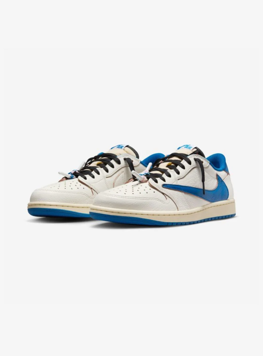 Air Jordan 1 Retro Low OG SP Fragment x Travis Scott Sail Military Blue - Image 2