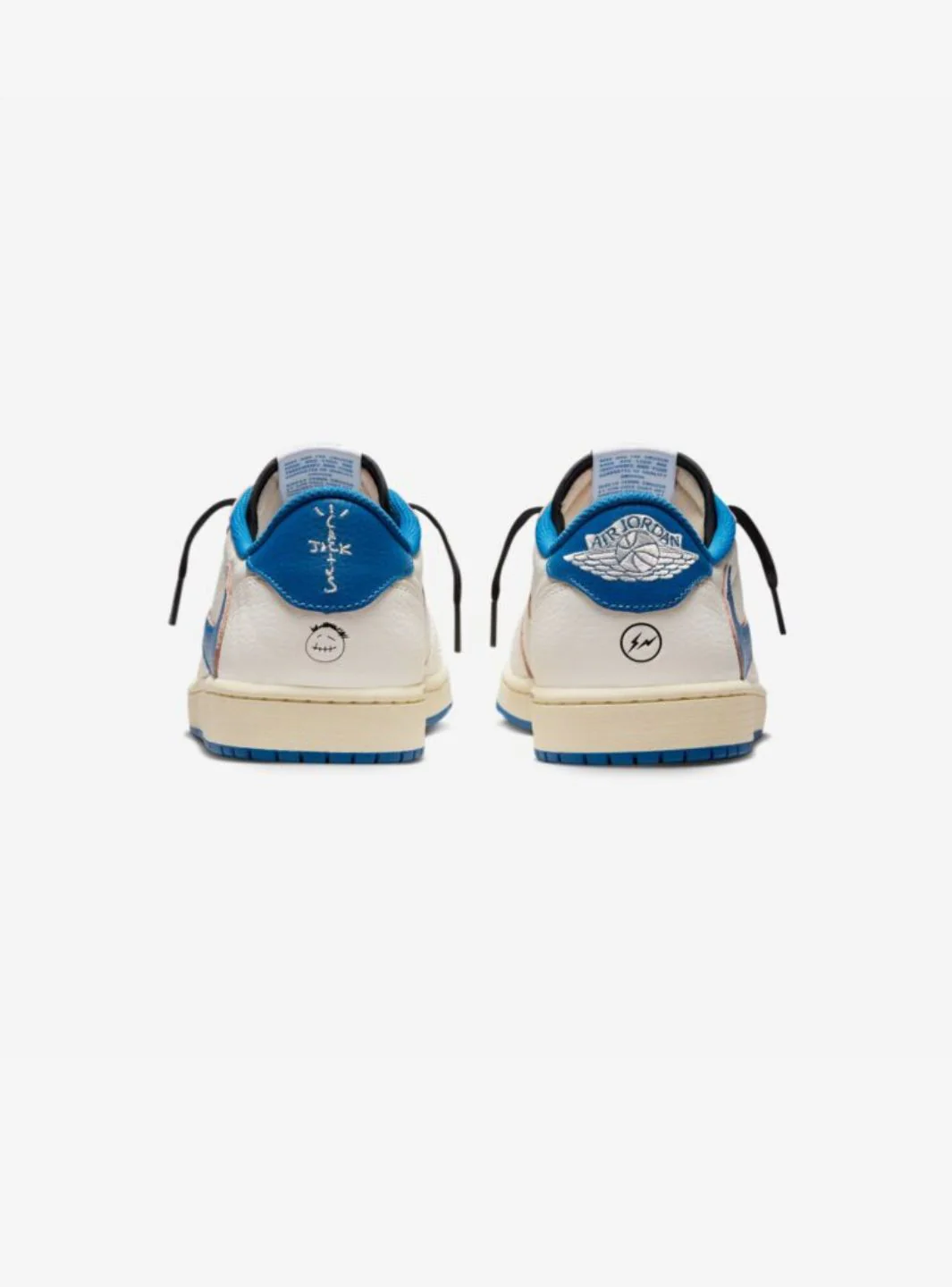 Air Jordan 1 Retro Low OG SP Fragment x Travis Scott Sail Military Blue - Image 6