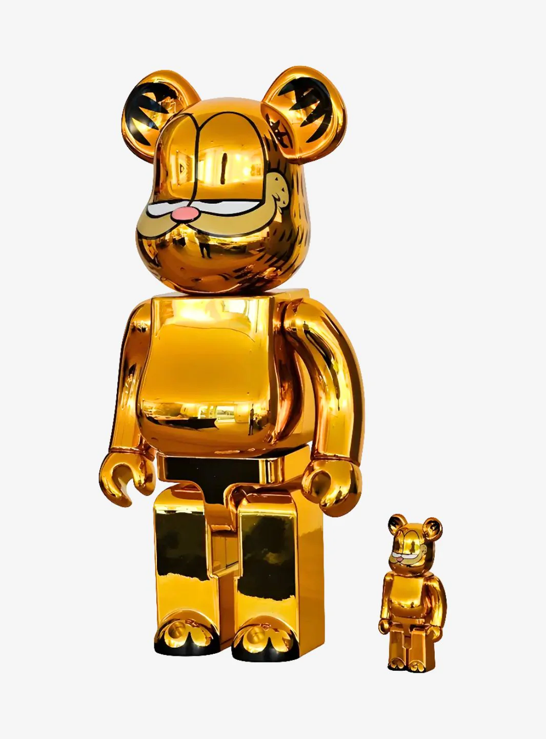 Bearbrick Garfield 100% & 400% Set Gold Chrome Ver. - Image 4