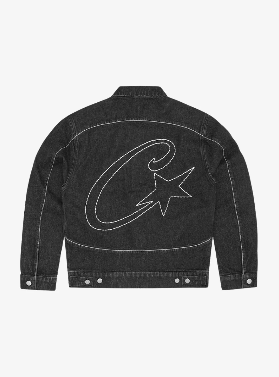 Corteiz C-Star Stitch-Down Denim Jacket Black - Image 2