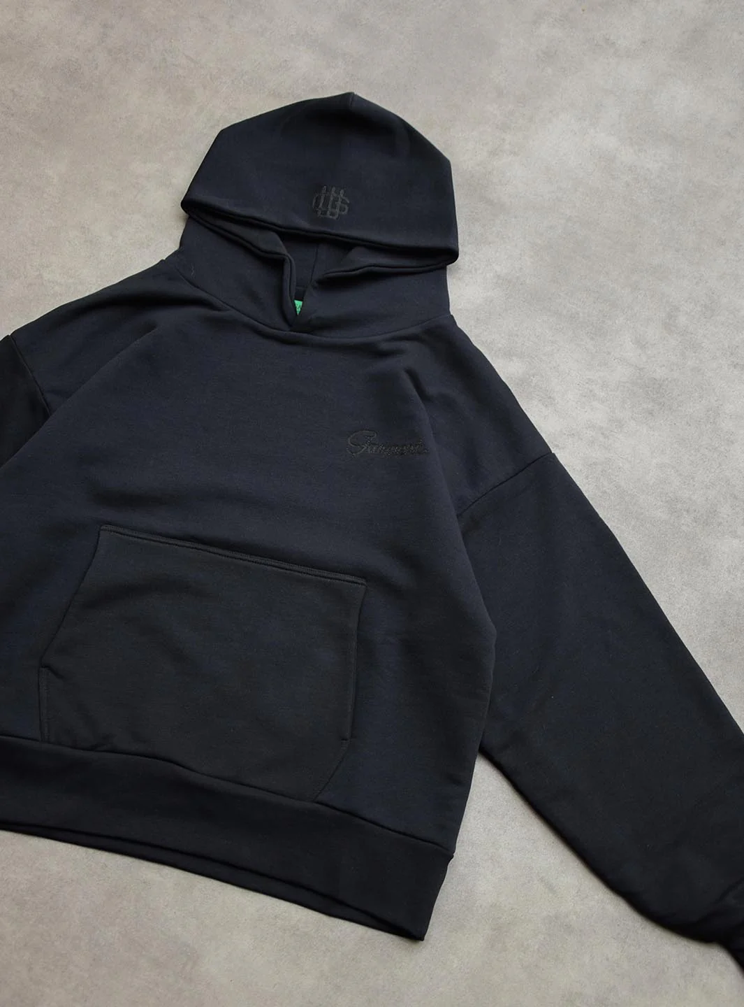 Garment Workshop Double Layer Hoodie Black - Image 3