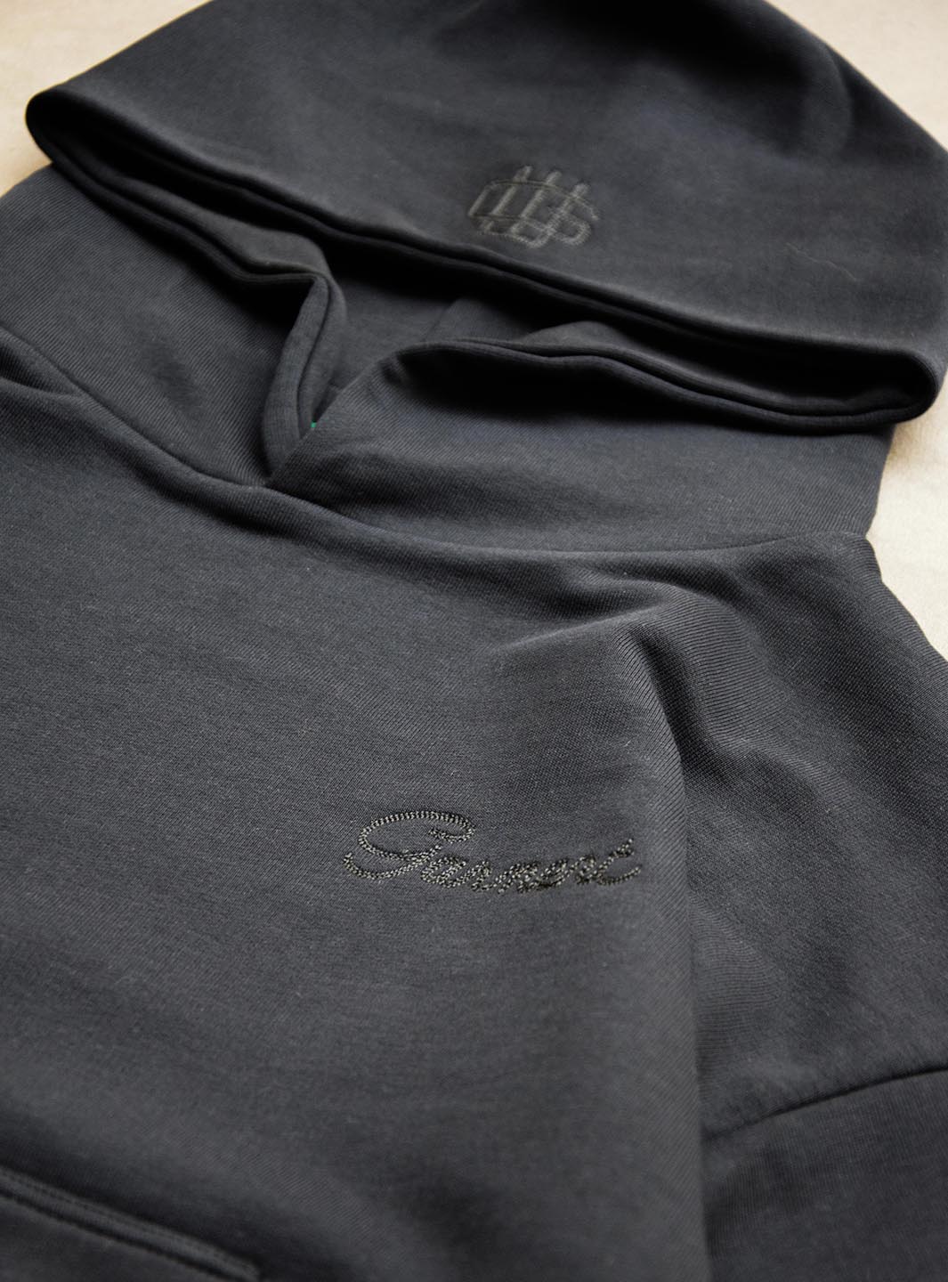 Garment Workshop Double Layer Hoodie Black - Image 5