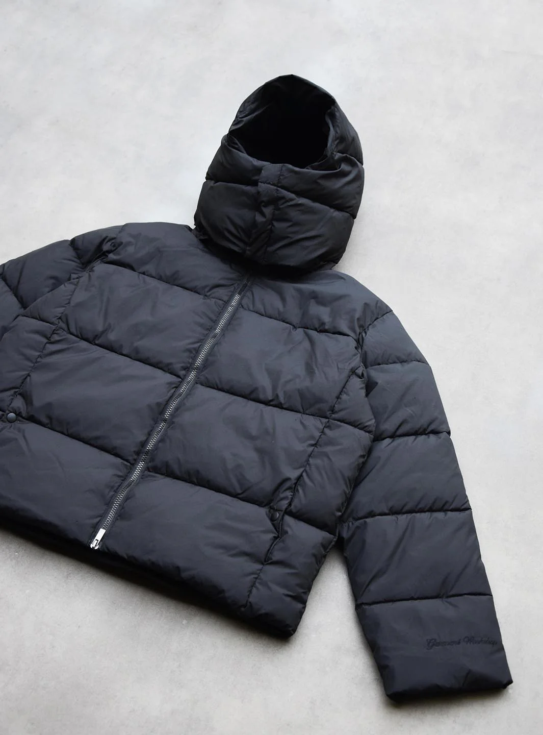 Garment Workshop Nylon Puffer Jacket Black - Image 2