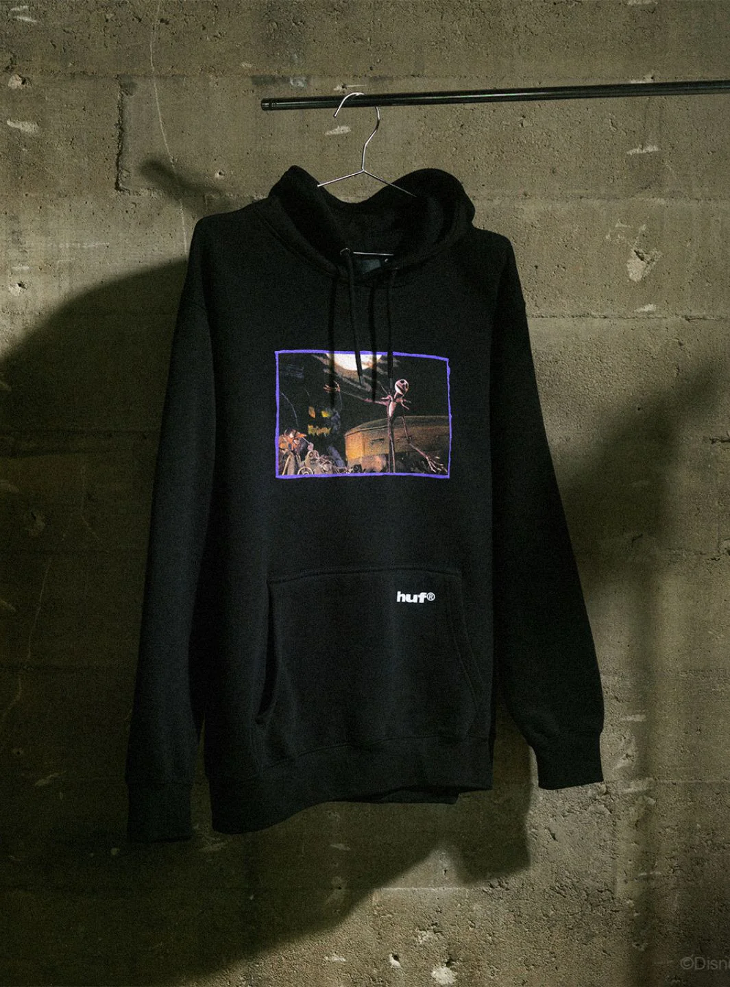 HUF x Disney Nightmare Before Christmas Jack Town Meeting Hoodie Black - Image 4