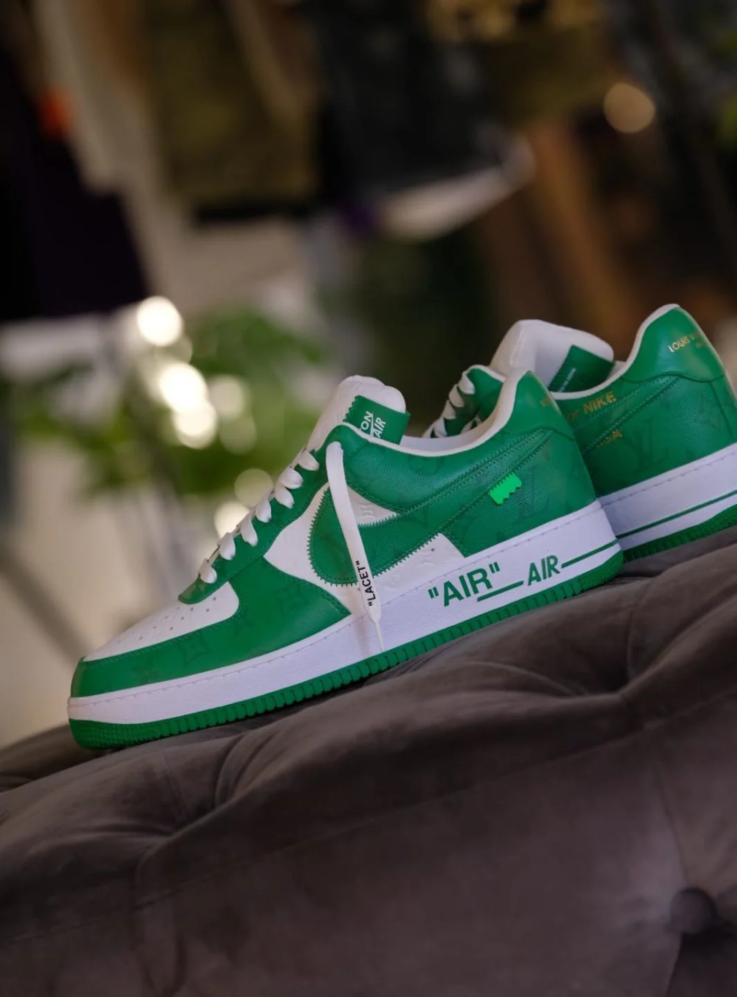 Louis Vuitton Nike Air Force 1 Low By Virgil Abloh White Green - Usato 9.9/10 - Image 29