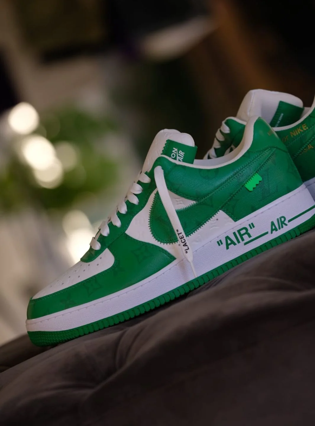 Louis Vuitton Nike Air Force 1 Low By Virgil Abloh White Green - Usato 9.9/10 - Image 39