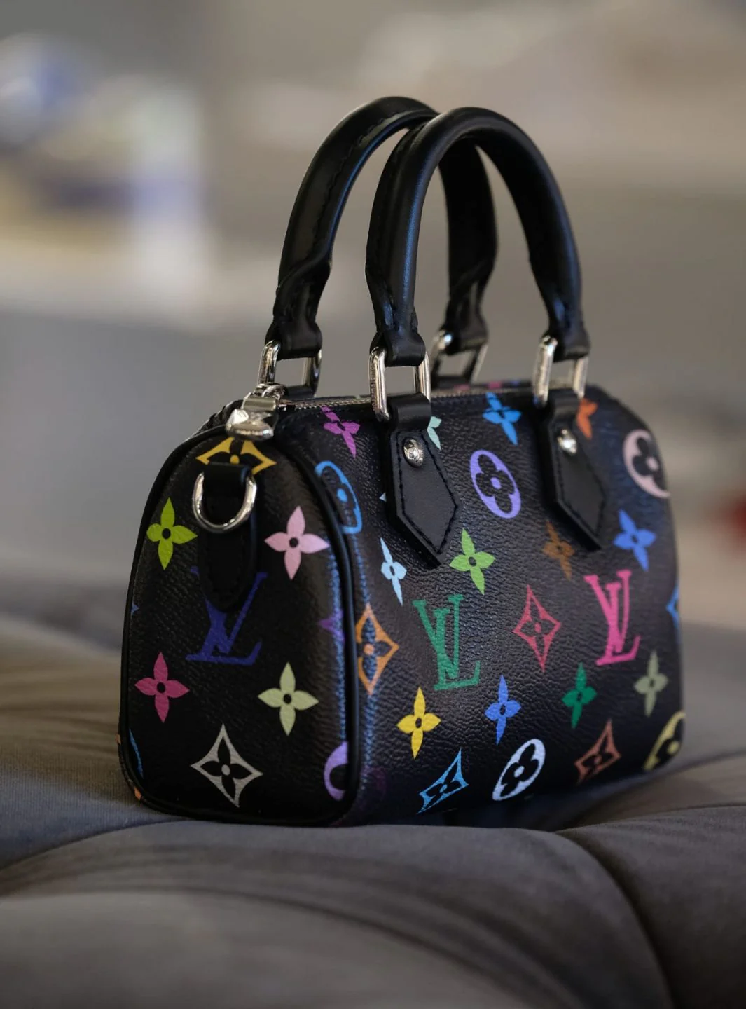Louis Vuitton x Takashi Murakami Nano Speedy Black - Image 8