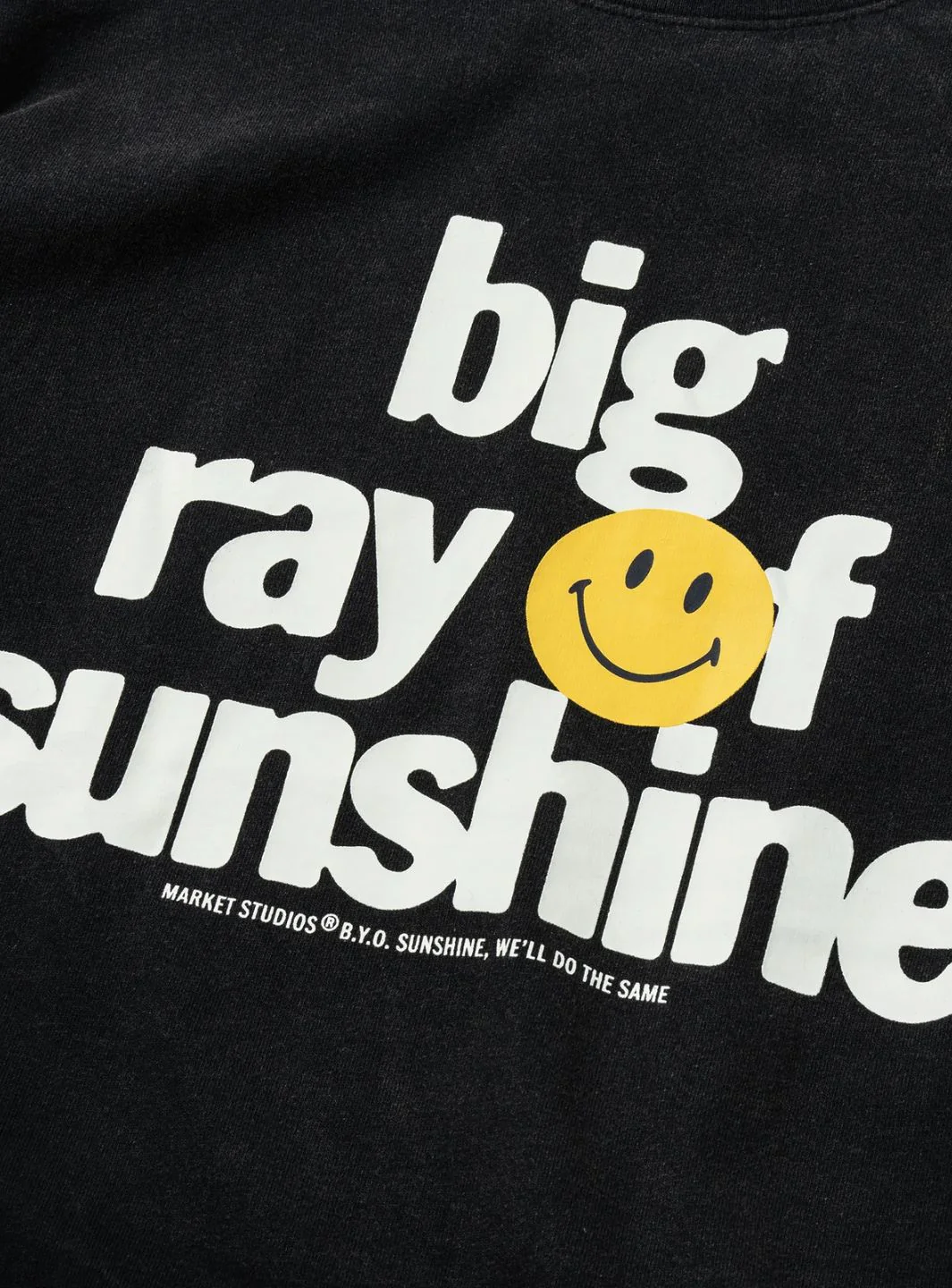 Market Studios Smiley Sunshine T-Shirt Jet Black - Image 3