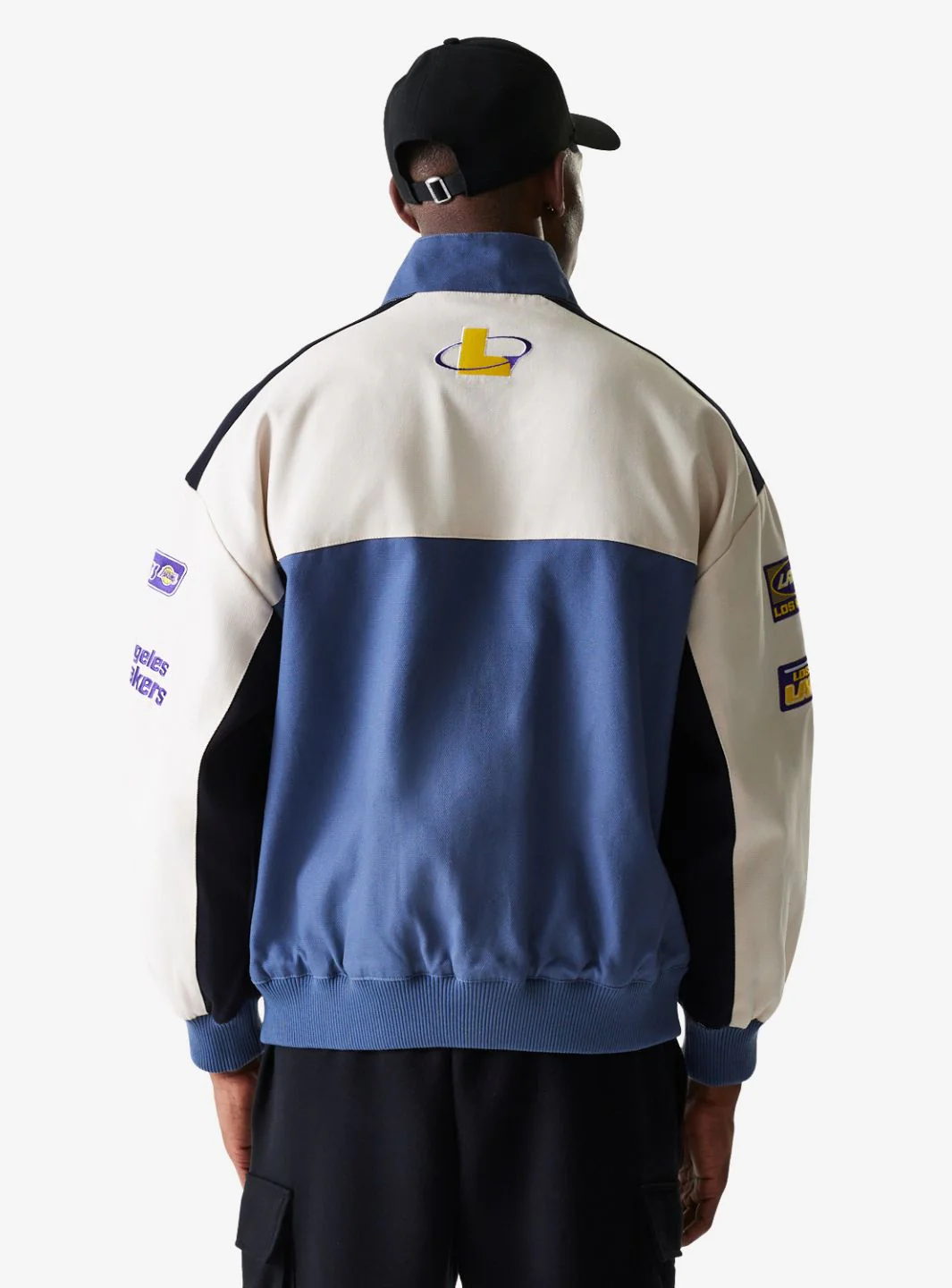 New Era LA Lakers NBA Dark Blue Motorsports Jacket - Image 2