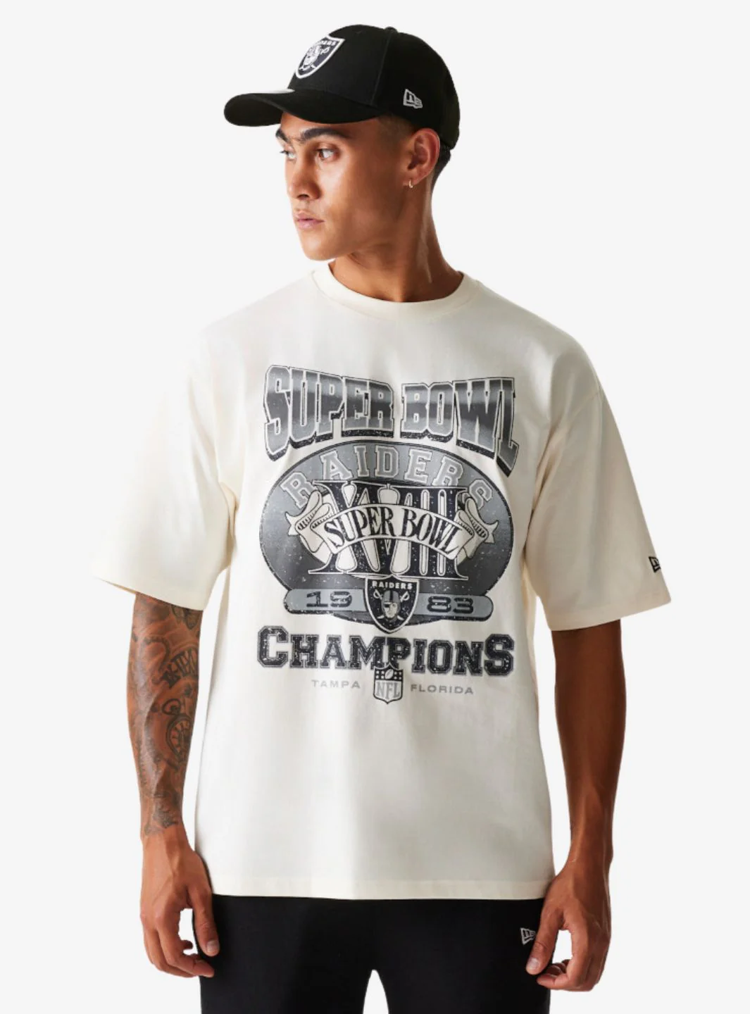 New Era Las Vegas Raiders NFL Super Bowl Open White Oversized T-Shirt