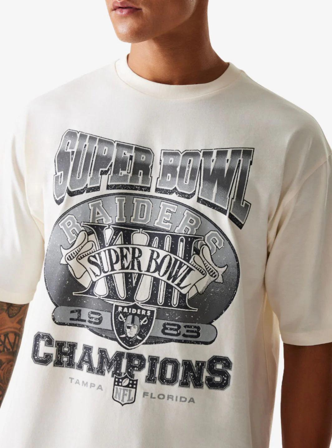 New Era Las Vegas Raiders NFL Super Bowl Open White Oversized T-Shirt - Image 2