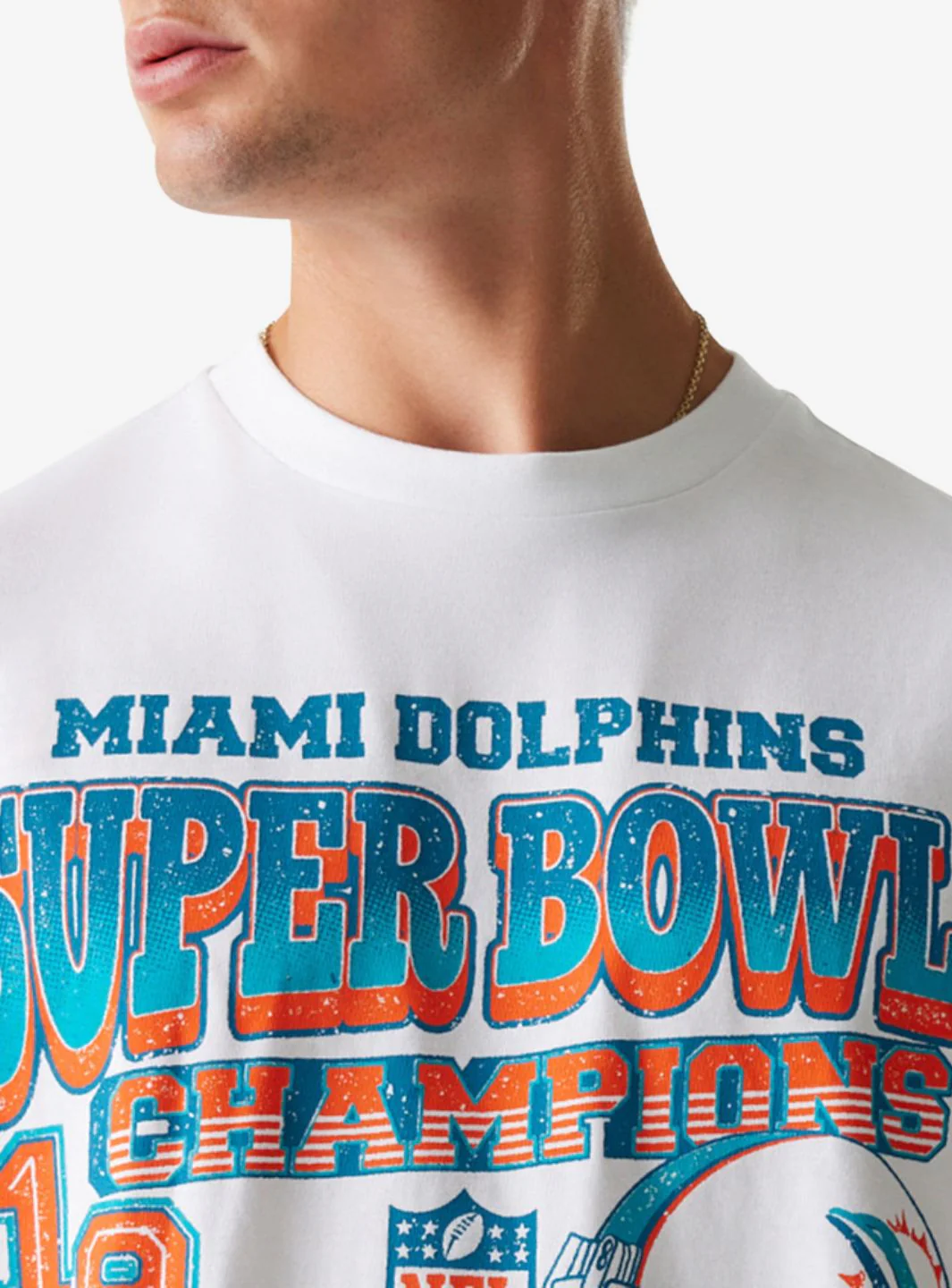 New Era Miami Dolphins NFL Super Bowl White Oversized T-Shirt - Image 2