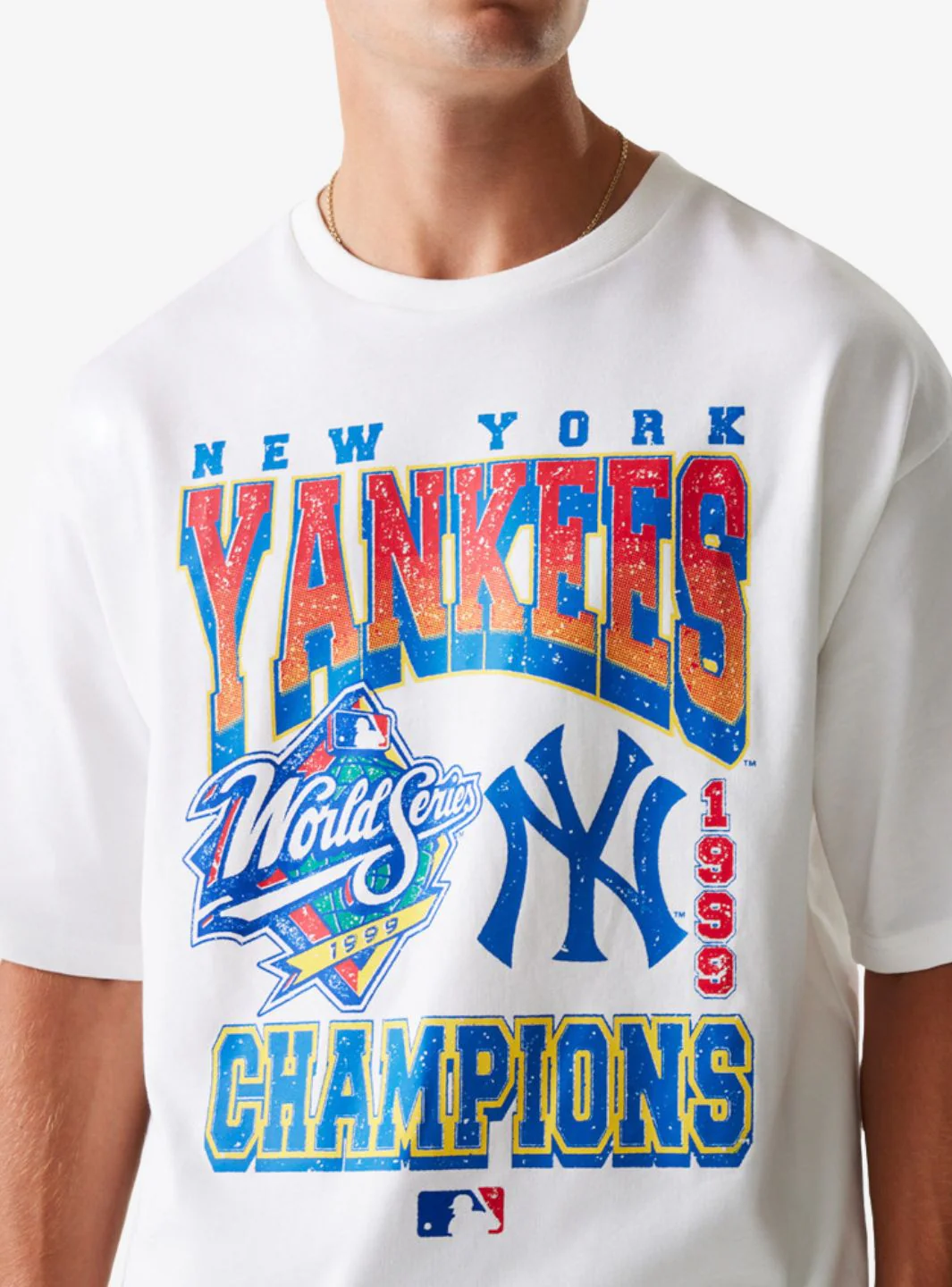 New Era New York Yankees MLB World Series White Oversized T-Shirt - Image 2