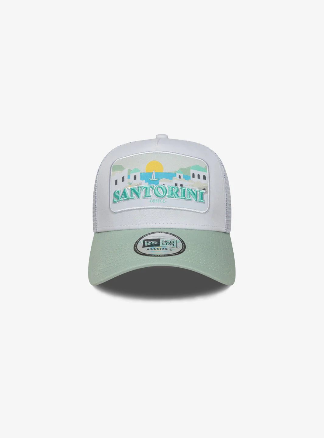 New Era Summer Santorini Pastel Green 9FORTY A-Frame Trucker Adjustable Cap - Image 2