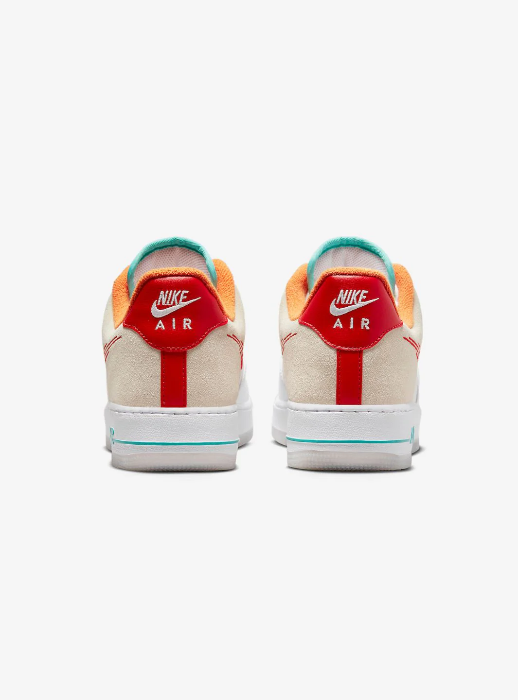 Nike Air Force 1 Low '07 PRM Just Do It White Red Teal - Image 4