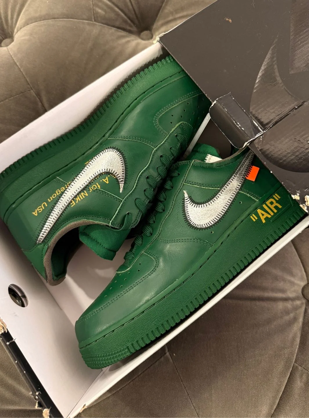 Nike Air Force 1 Low Virgil Abloh Archives Codes Pine Green - Usato 9.9/10 - Image 17
