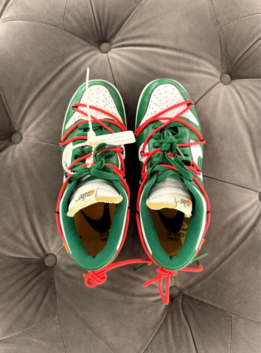 Nike Dunk Low Off-White Pine Green - Usato 9/10 - Image 5