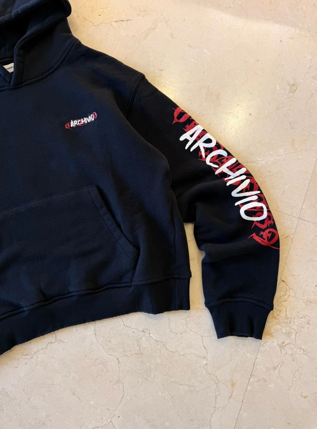 Numeri Archivio Hooded Sweatshirt Black Red - Image 5