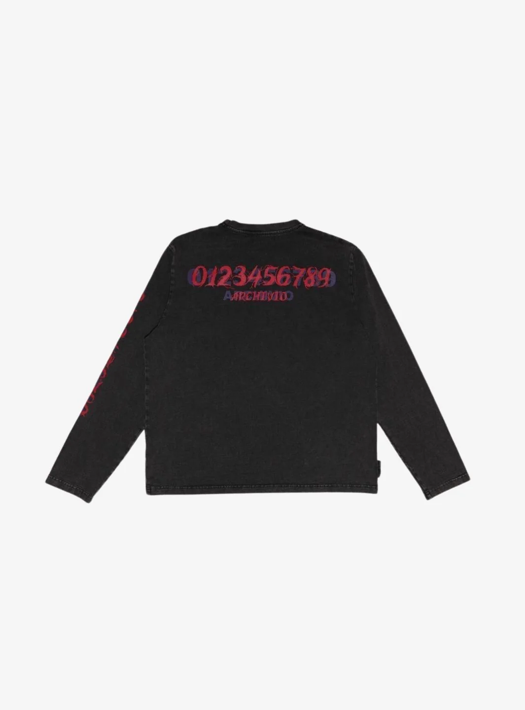 Numeri Archivio Longsleeve Washed Black Red - Image 2