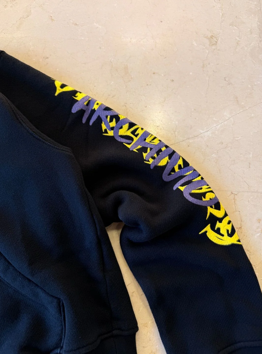 Numeri Archivio Zip Up Hooded Sweatshirt Black Yellow Purple - Image 4