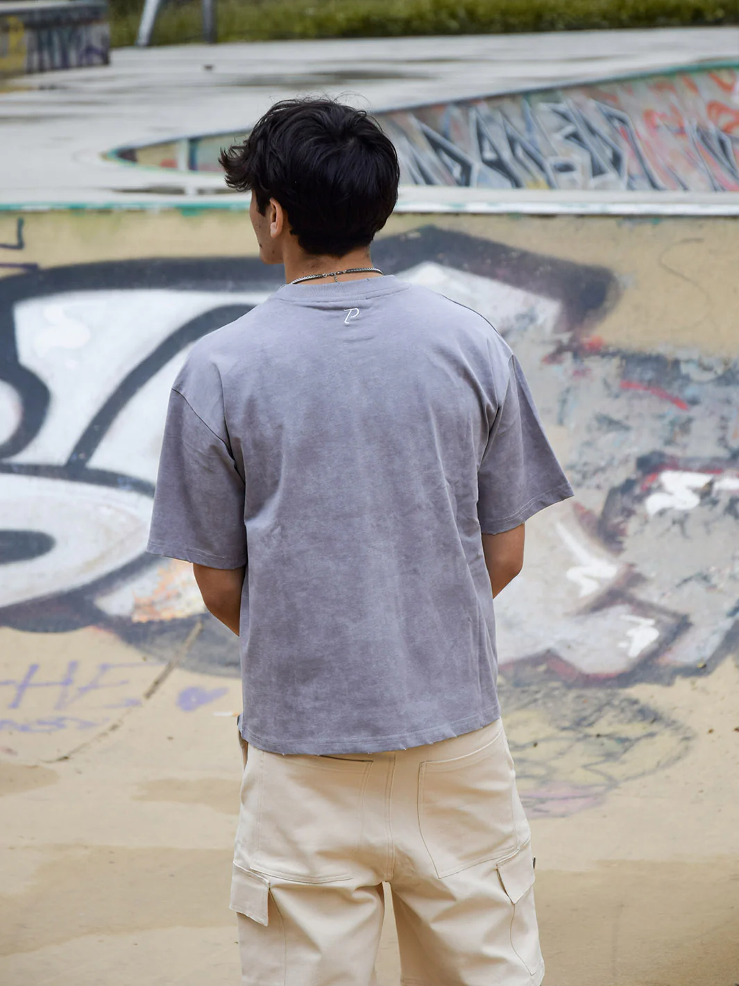 Pantalón Distressed Stone Washed T-Shirt Light Grey - Image 10