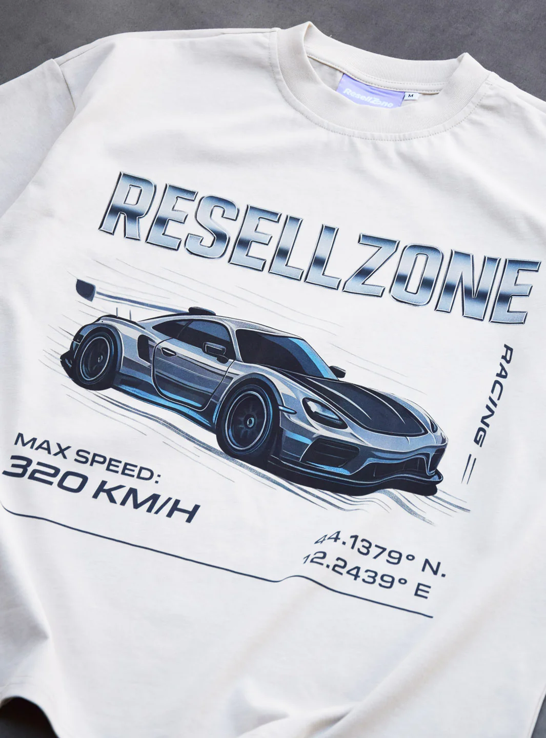 ResellZone Racing Division T-Shirt Washed Cream - Image 4