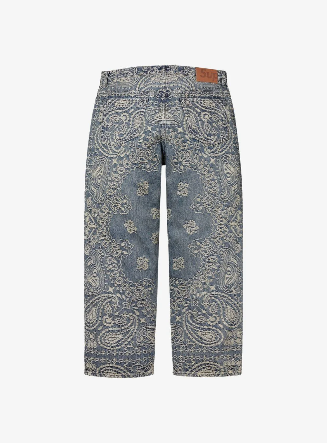 Supreme Bandana Jacquard Baggy Jeans Blue - Image 2