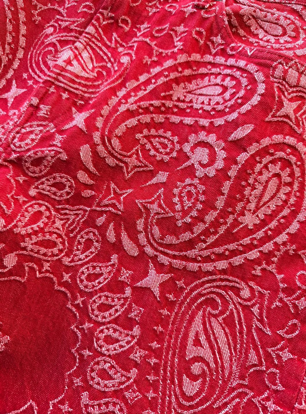 Supreme Bandana Jacquard Baggy Jeans Red - Image 7