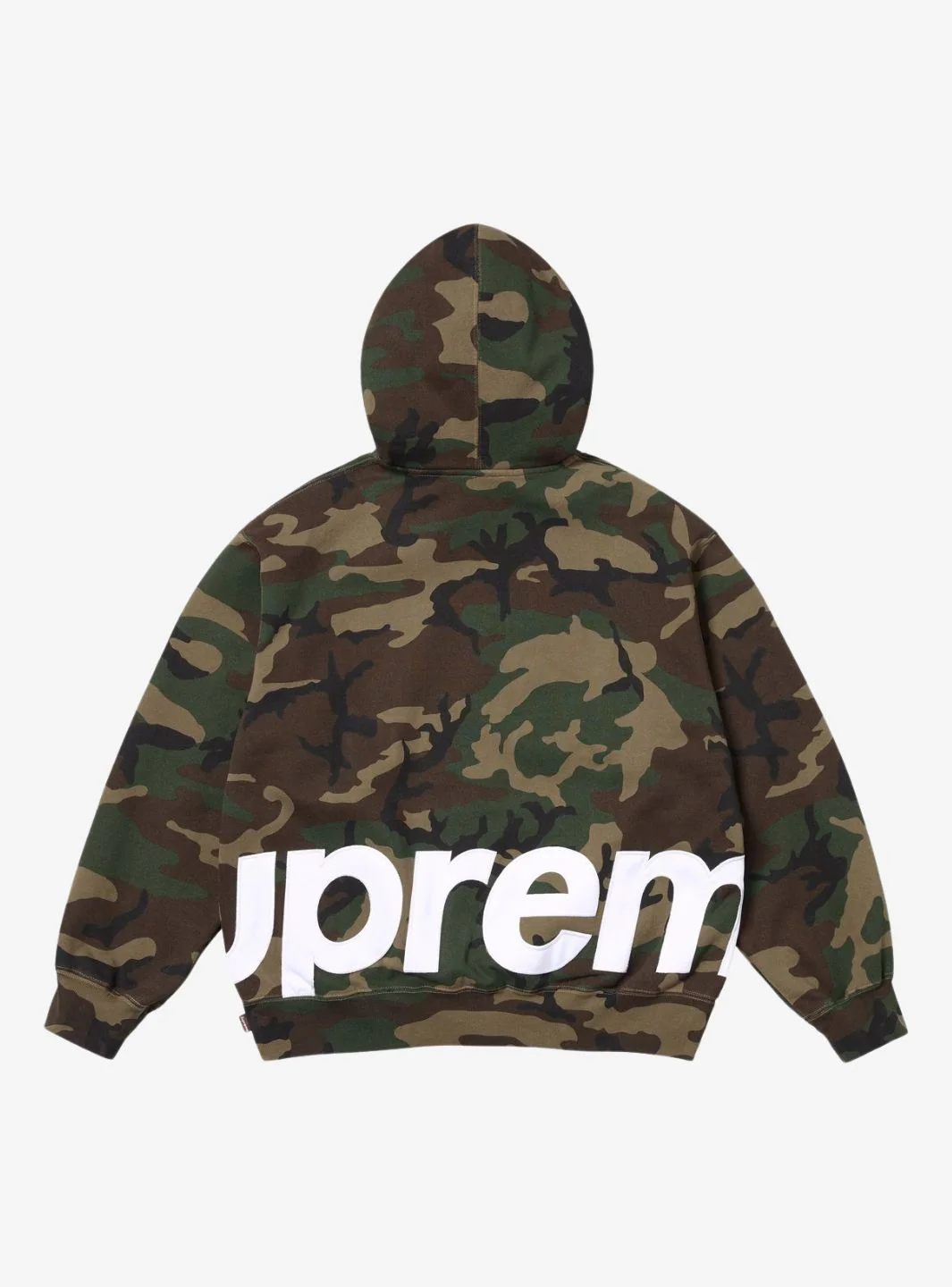 Supreme Big Logo Zip Up Hooded Sweatshirt Woodland Camo - Image 2