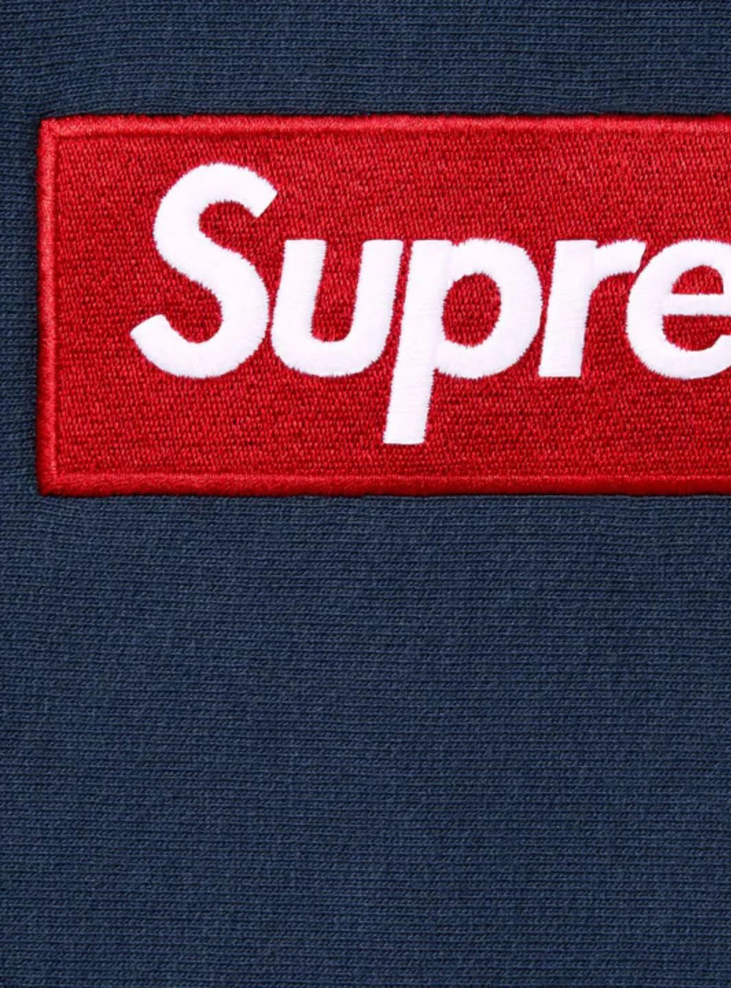 Supreme Box Logo Hooded Sweatshirt Navy (FW24) - Image 2