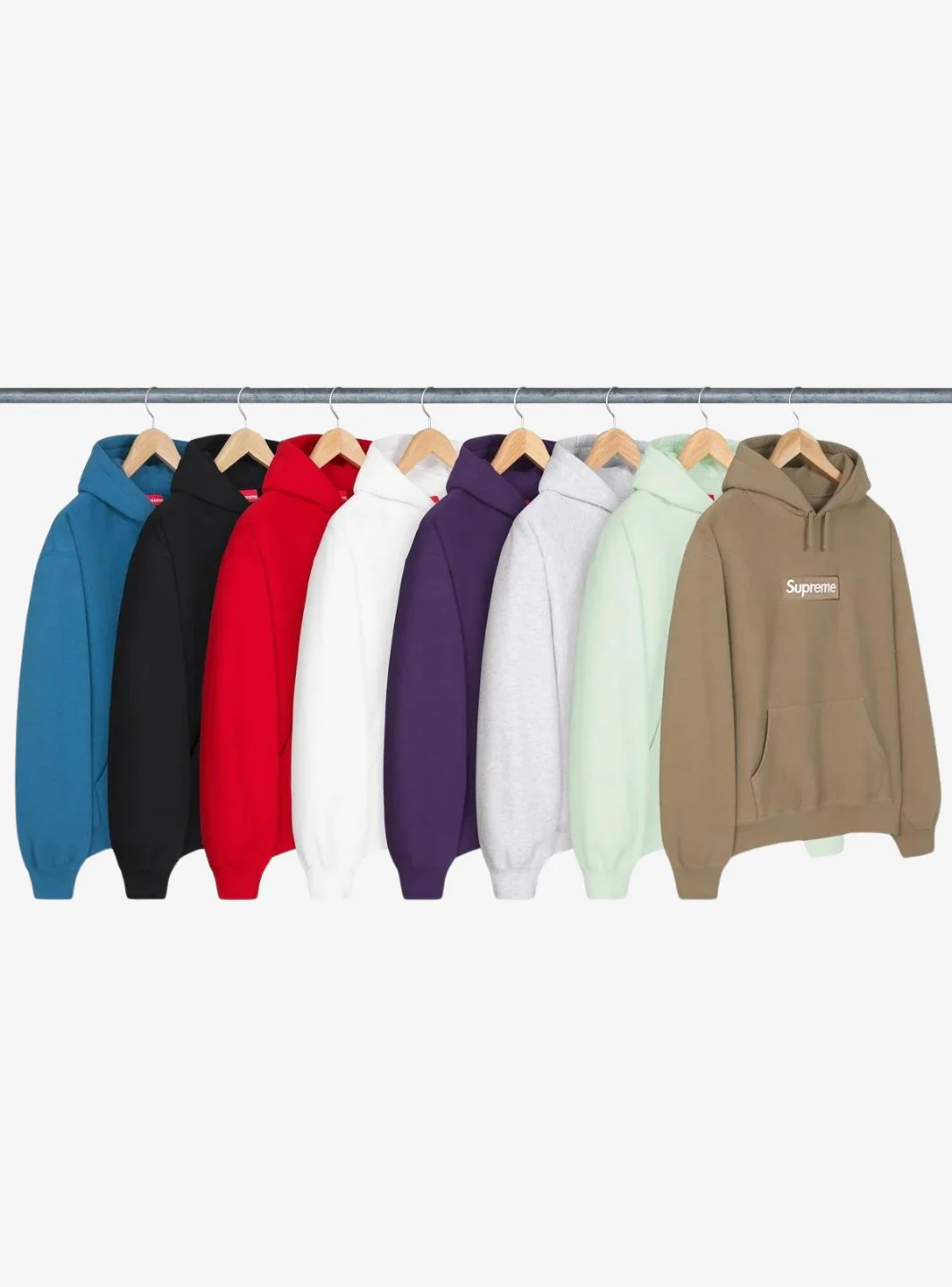 Supreme Box Logo Hooded Sweatshirt Dark Sand (FW23) - Image 2