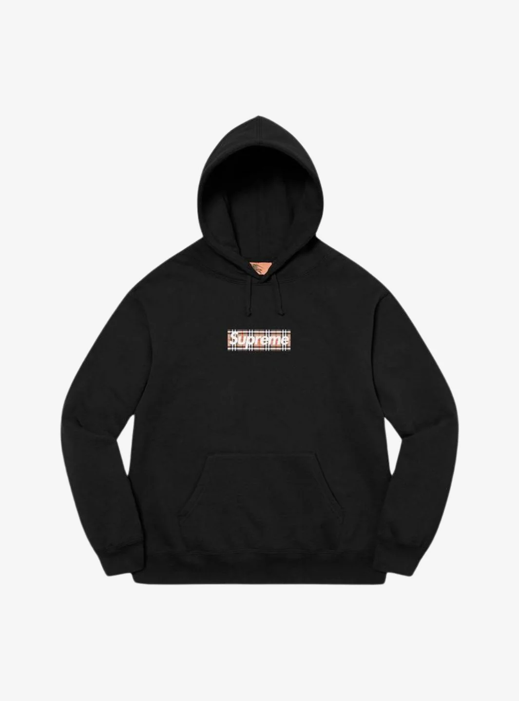 Supreme Burberry Box Logo Hooded Sweatshirt Black
