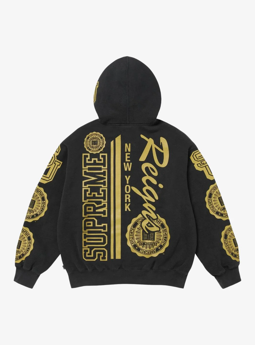 Supreme Knowledge Reigns Zip Up Hooded Sweatshirt Black - Image 2
