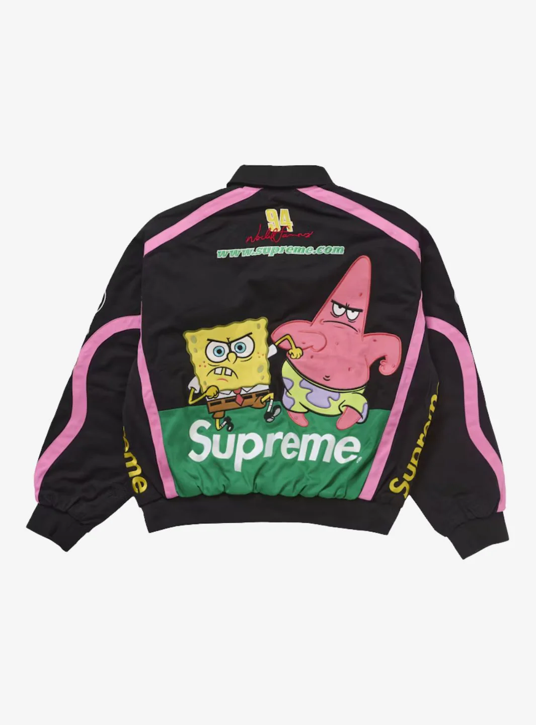 Supreme Spongebob Squarepants Jeff Hamilton Racing Jacket Black - Image 2