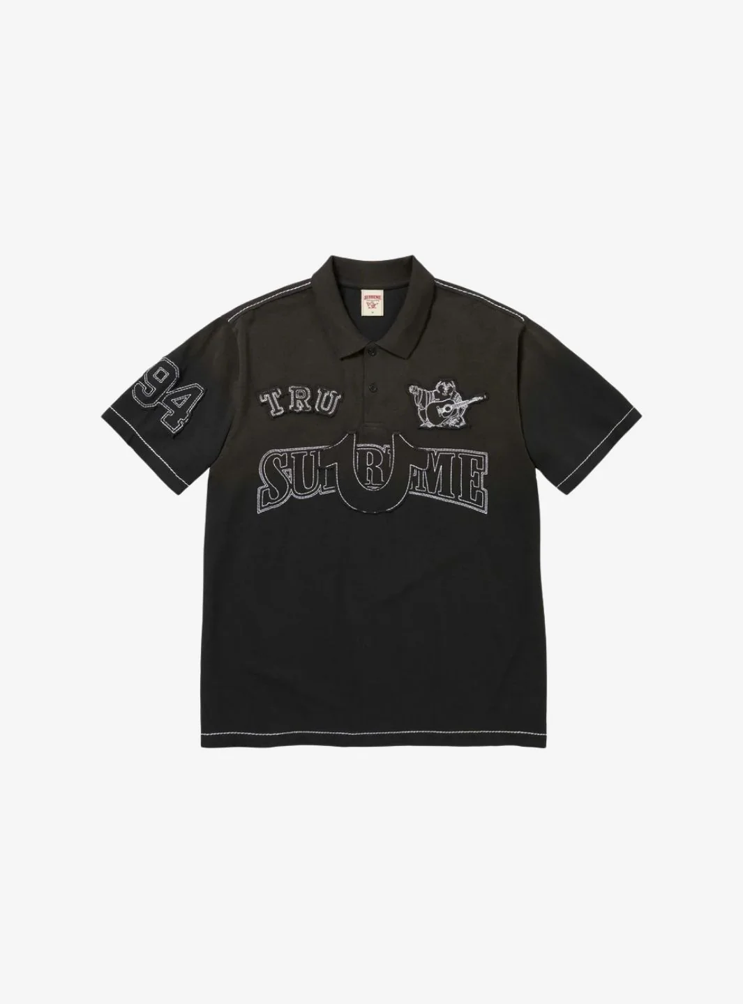 Supreme True Religion Applique Polo Black