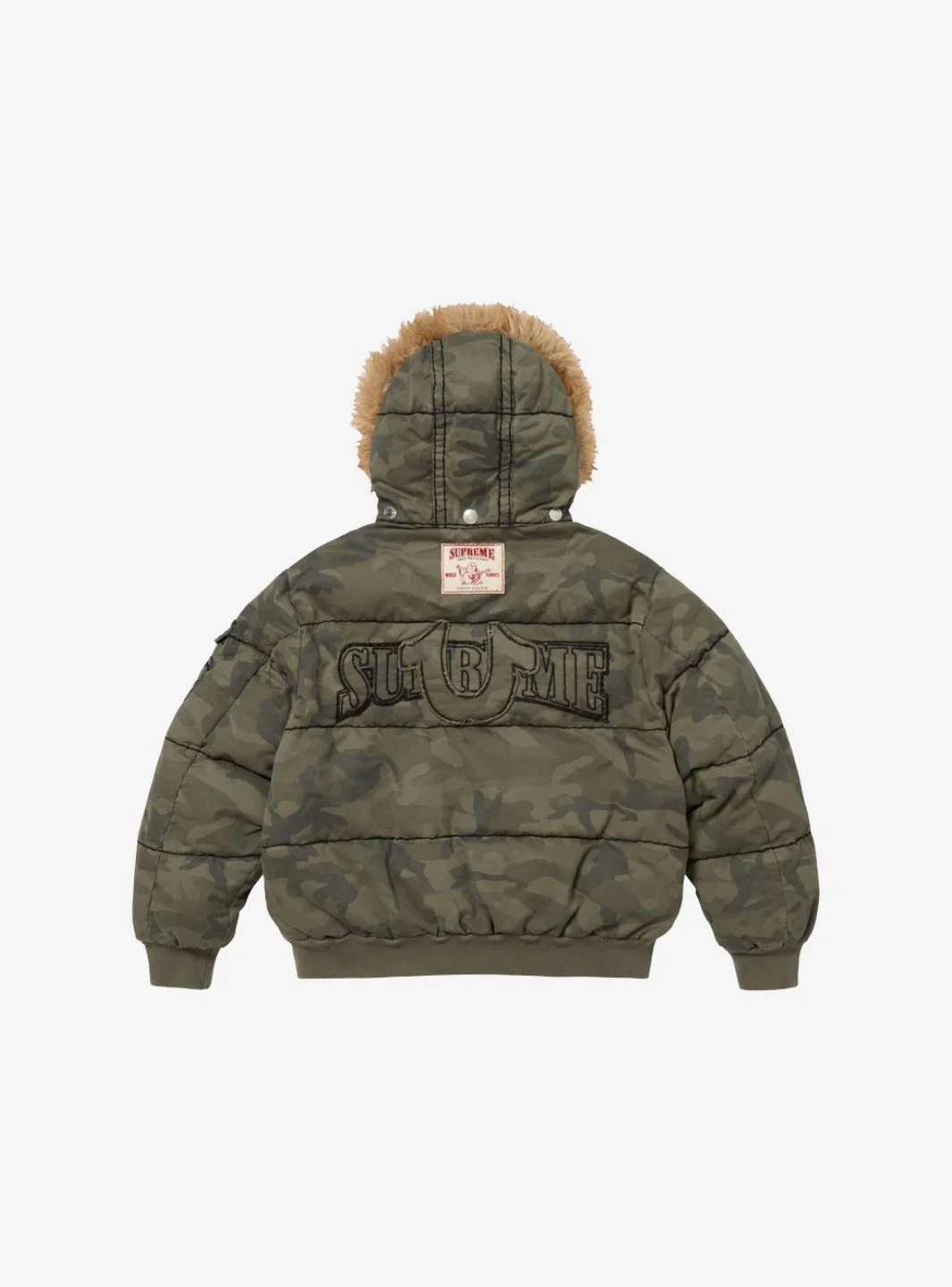 Supreme True Religion Puffer Jacket Olive Camo - Image 3