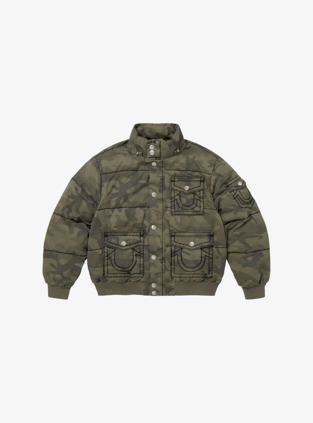 Supreme True Religion Puffer Jacket Olive Camo - Image 4