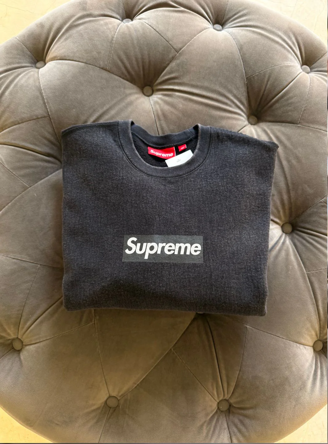 Supreme Washed Box Logo Crewneck Black - Image 3