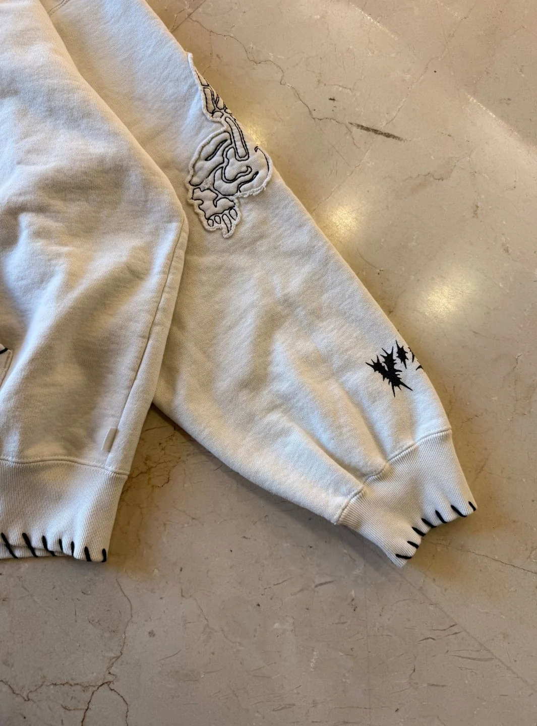 Supreme Y's by Yohji Yamamoto Zip Up Hooded Sweatshirt Natural - Image 6