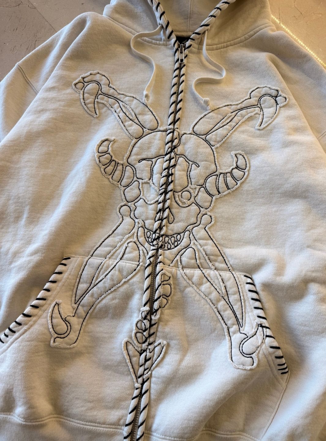 Supreme Y's by Yohji Yamamoto Zip Up Hooded Sweatshirt Natural - Image 9
