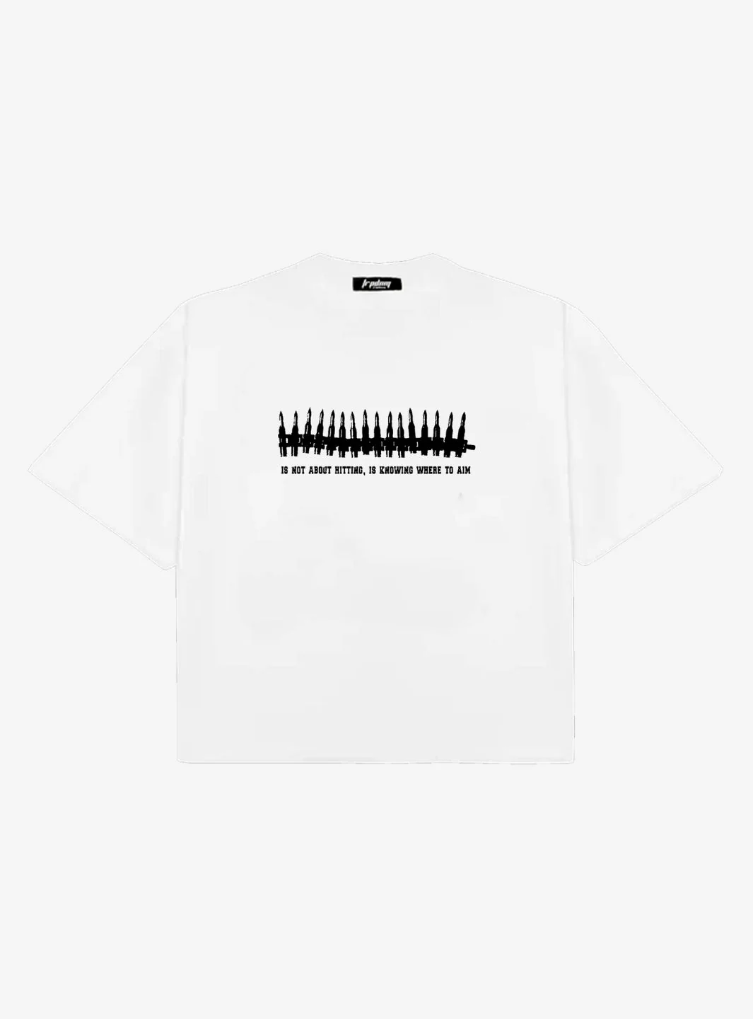 Trap Denim Bullets White Boxy T-Shirt