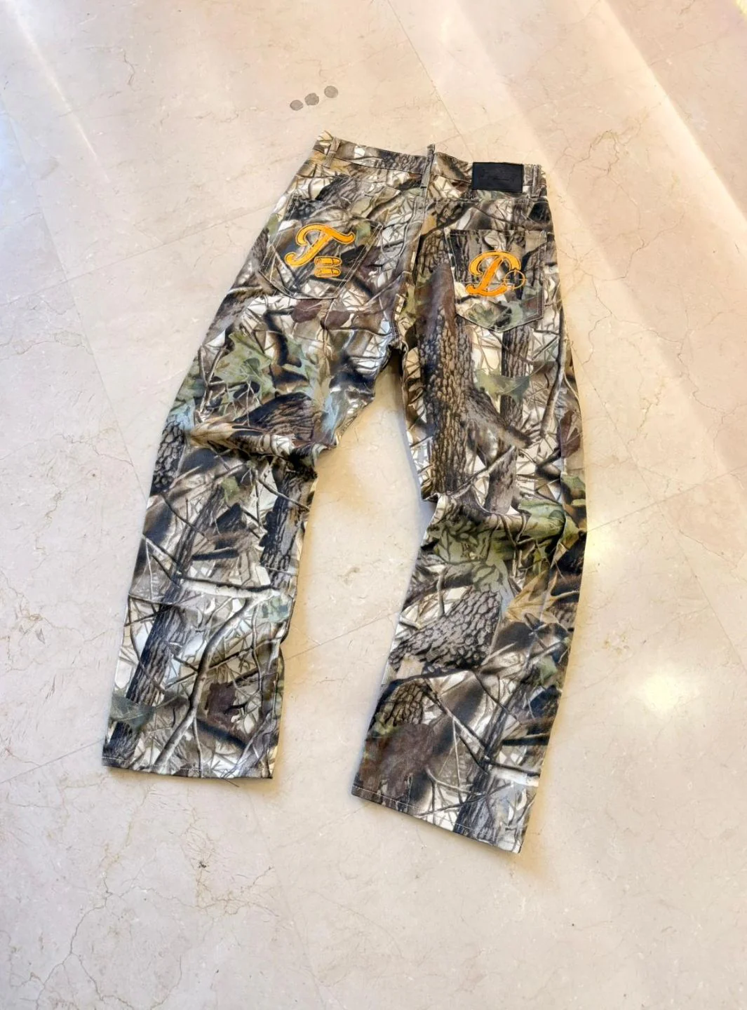 Trap Denim Embroidered Real Tree Baggy Jeans - Image 2