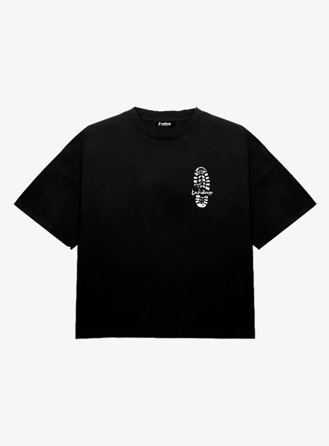 Trap Denim Footprint Black Boxy T-Shirt - Image 2