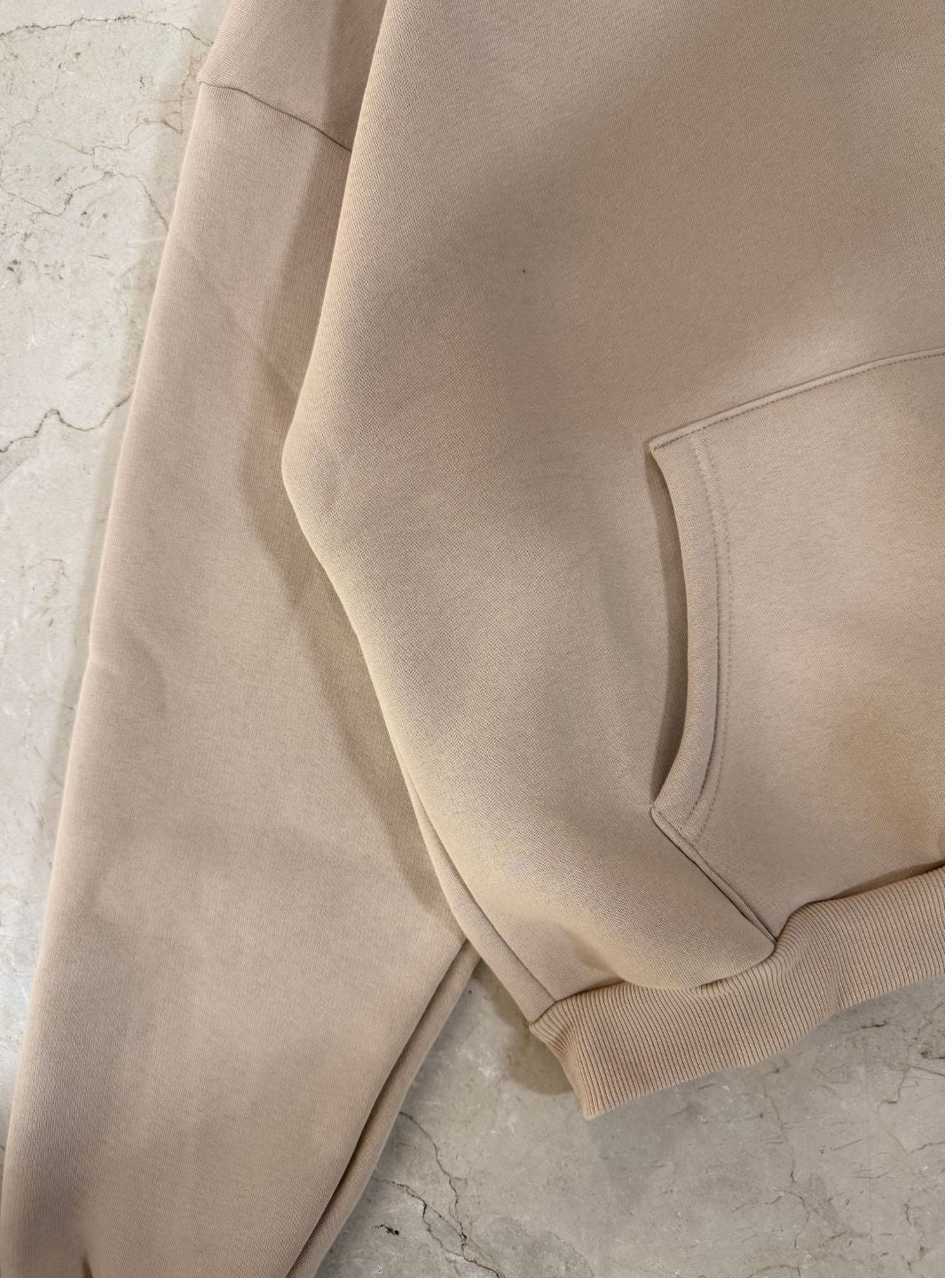 Trap Denim Hoodie Beige - Image 7
