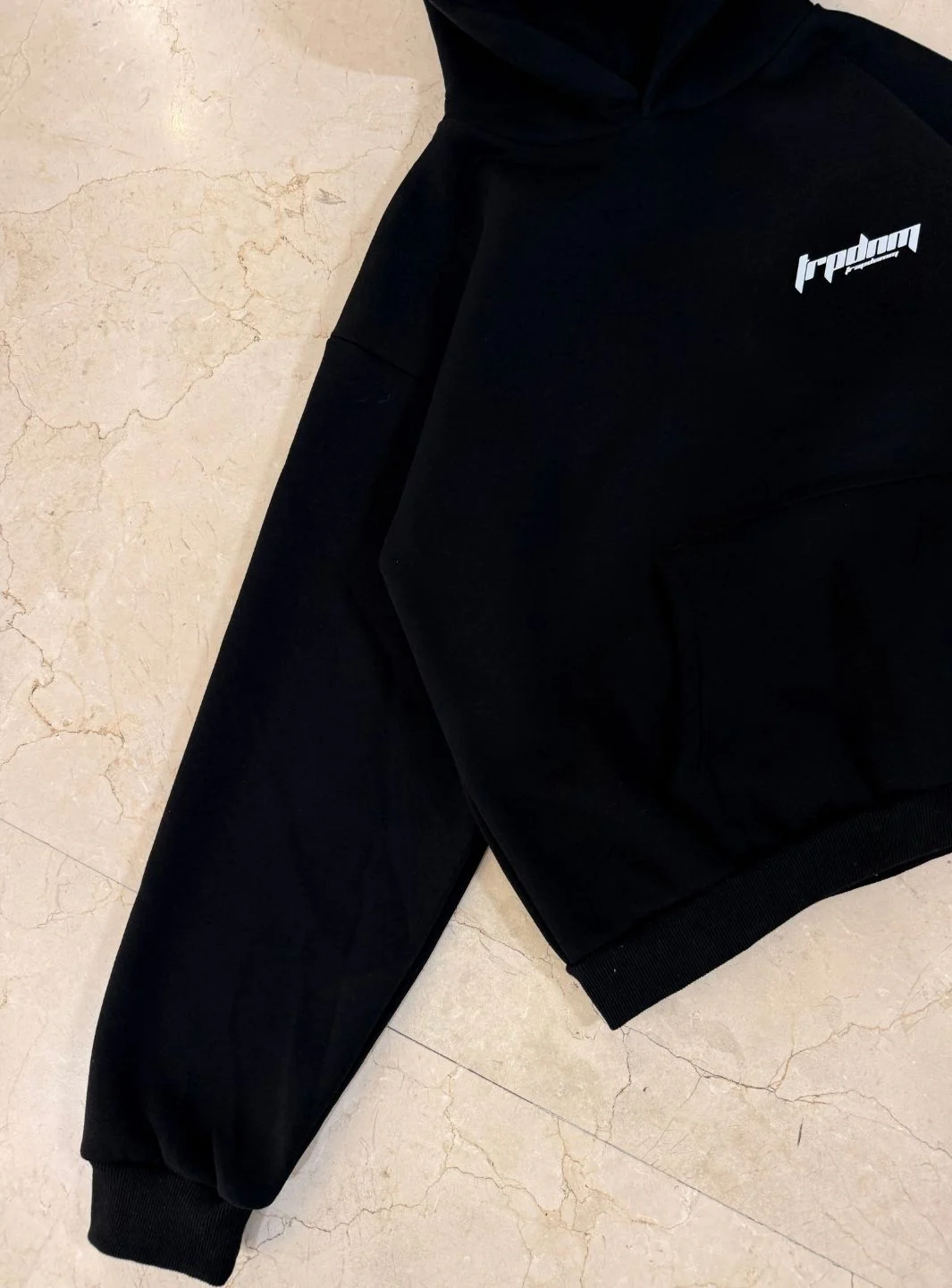Trap Denim Hoodie Black - Image 5