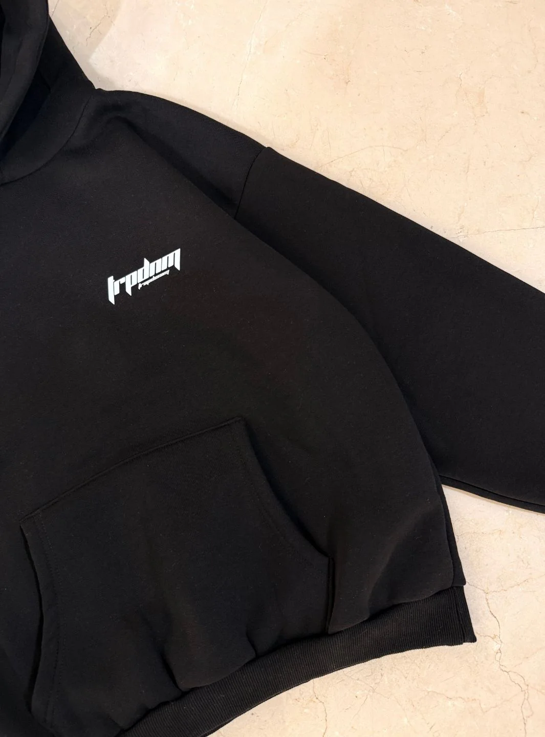 Trap Denim Hoodie Black - Image 7