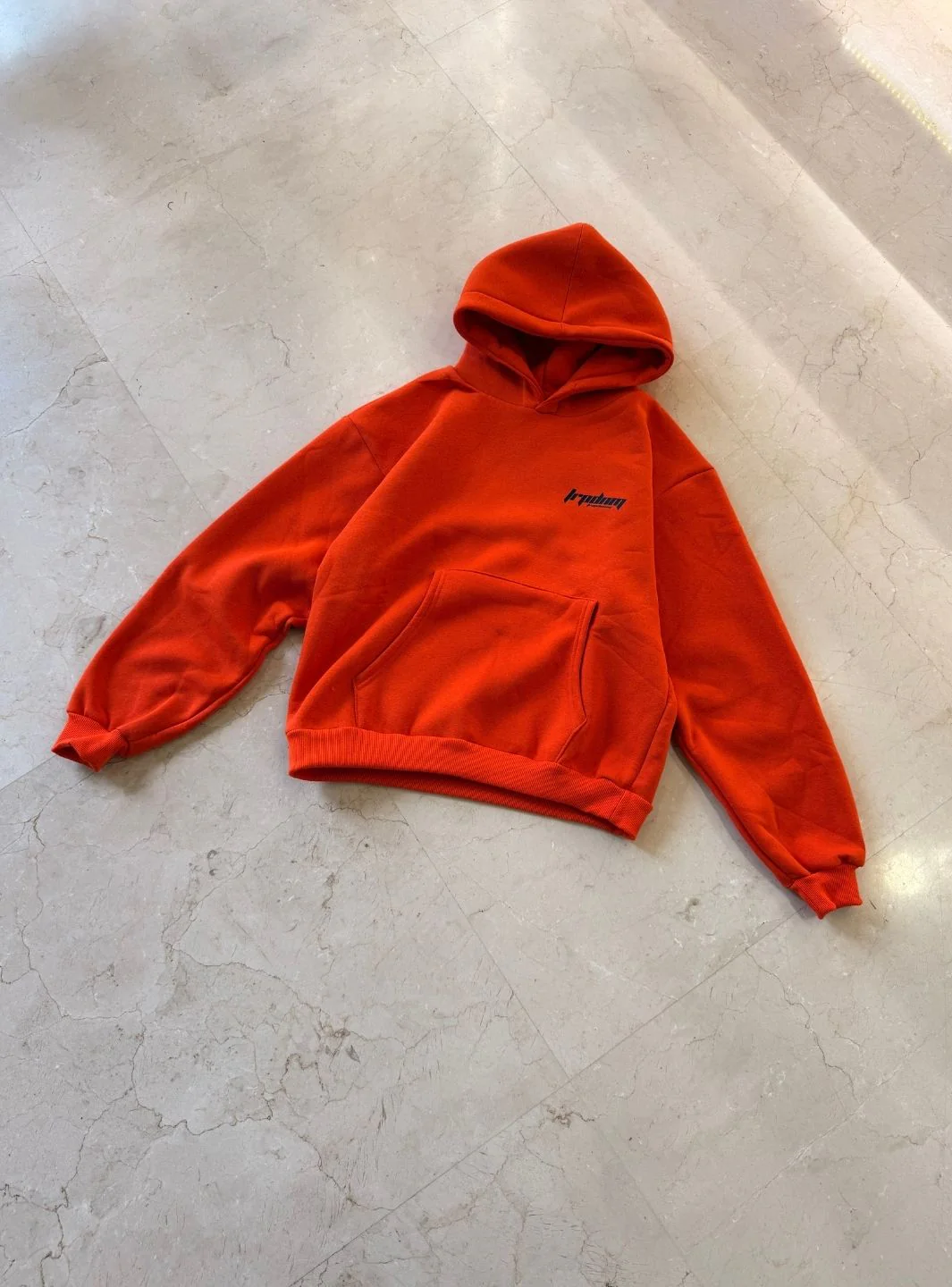 Trap Denim Hoodie Orange - Image 2