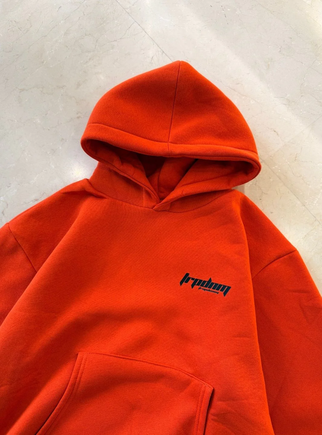 Trap Denim Hoodie Orange - Image 3