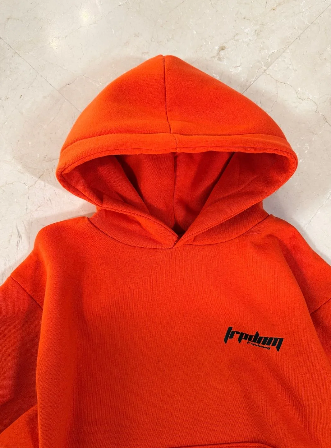 Trap Denim Hoodie Orange - Image 5